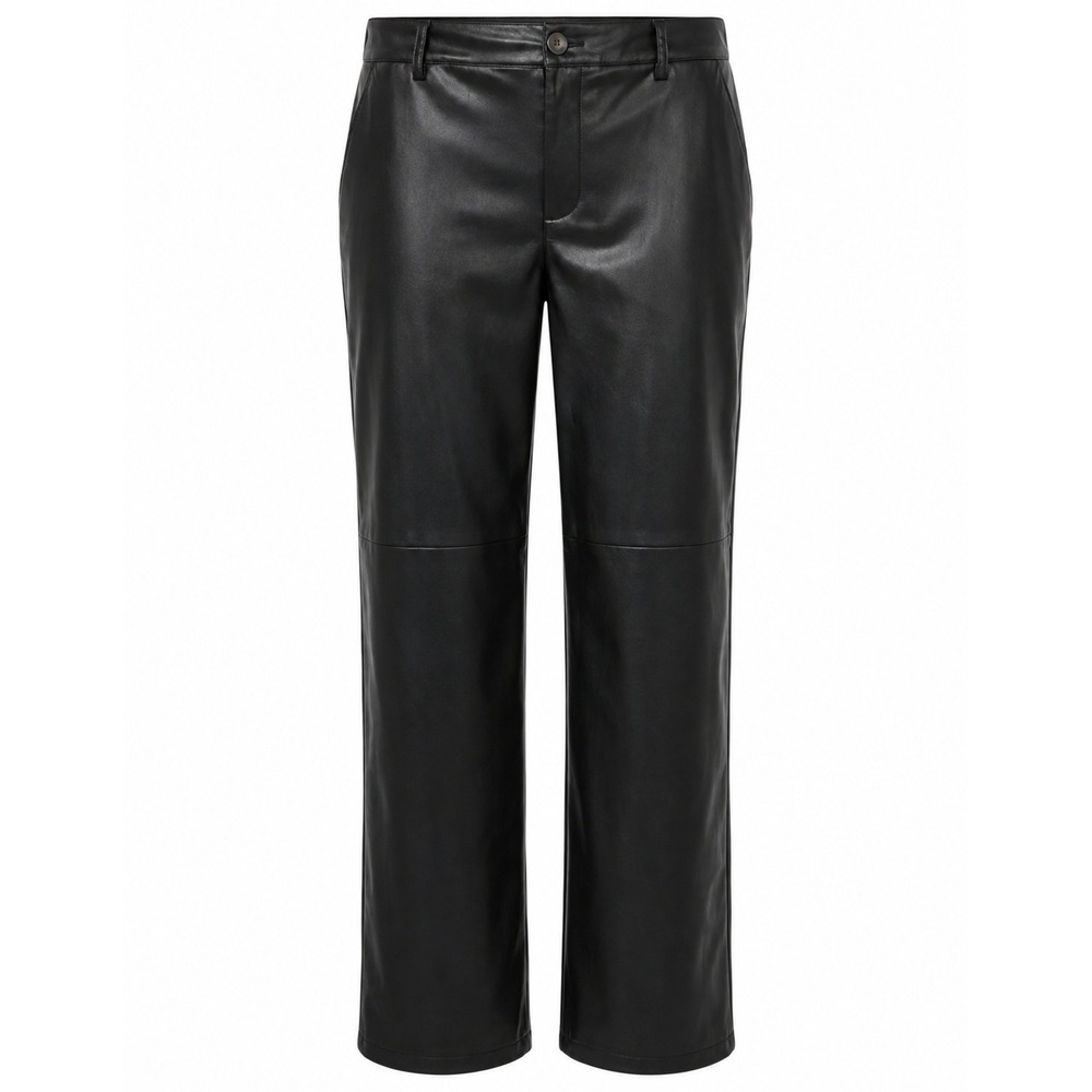 Tribal Jeans Faux Leather Straight Leg Trouser Women XL Black NWT